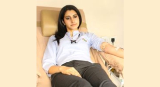 Ms. Nara Brahmani voluntarily donated blood on her birthday (21 Dec 2016)